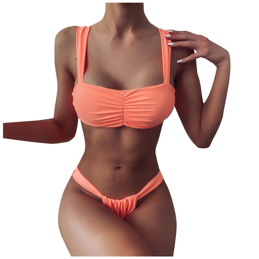 Minimal Coverage Solid Color Bikini