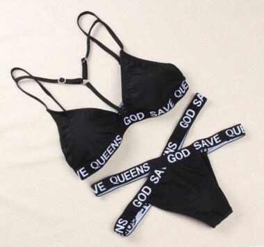 God Save Queens Black Bikini